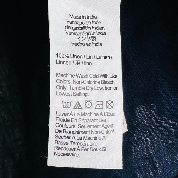 J. Crew slim shirt in Baird McNutt Irish linen long sleeve button down navy - Picture 8 of 9